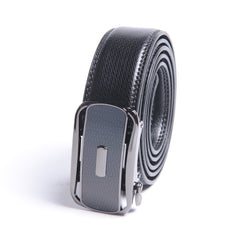 Black Ratchet Belt – Stainless Steel Silver & Black Automatic Buckle | Adjustable 26”–52”