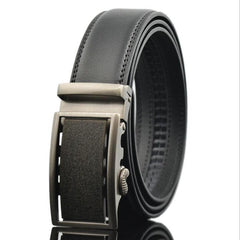 Black Ratchet Belt – Gunmetal Open-Frame Automatic Buckle | Adjustable 26”–52”