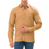 Brownish Luxury Men's Tailor Fit Button Up European Made Linen Shirts