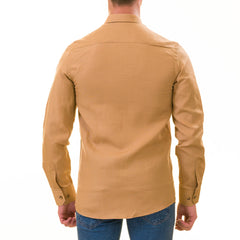 Brownish Luxury Men's Tailor Fit Button Up European Made Linen Shirts