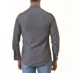 Bluish inside Floral Mens Slim Fit Designer French Cuff Shirt - tailored Cotton Shirts for Work and Casual Wear