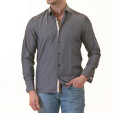 Bluish inside Floral Mens Slim Fit Designer French Cuff Shirt - tailored Cotton Shirts for Work and Casual Wear