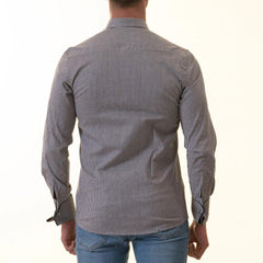 Black Checkered Mens Slim Fit Designer French Cuff Shirt