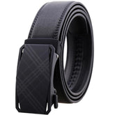 Amedeo Exclusive Men's Black Belt Black Textured Buckle Leather - Amedeo Exclusive