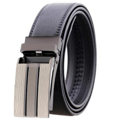 Amedeo Exclusive Men's Brown Belt Silver Brown Buckle Leather - Amedeo Exclusive