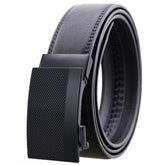 Amedeo Exclusive Men's Black Belt Black Buckle Leather - Amedeo Exclusive