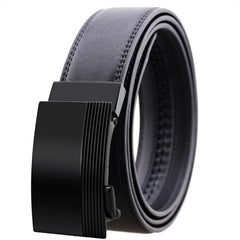 Amedeo Exclusive Men's Black Belt Black Buckle Leather - Amedeo Exclusive