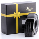 Men's Stainless Steel Black Belt with Black Buckle - Amedeo Exclusive