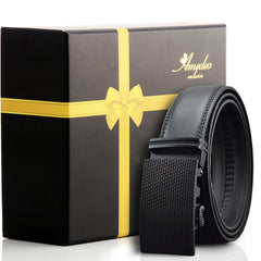 Men's Stainless Steel Black Belt with Black Buckle - Amedeo Exclusive