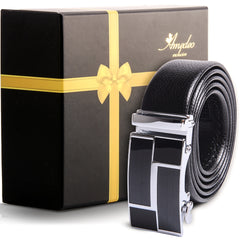 Men's Stainless Steel Black Belt with Silver & Black Buckle - Amedeo Exclusive