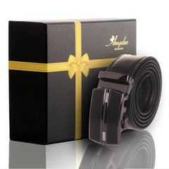 Men's Stainless Steel Black Belt with Silver & Black Buckle - Amedeo Exclusive
