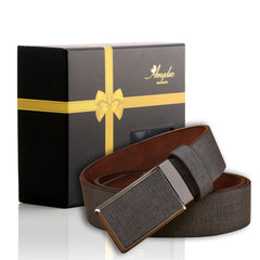 Men's Smart Ratchet No Holes Automatic Buckle Belt in Grey Color - Amedeo Exclusive