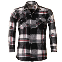 Black And White Check Mens Slim Fit Designer Dress Shirt - tailored Cotton Shirts for Work and Casual Wear