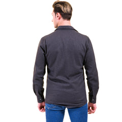 Solid Grey Mens Slim Fit Designer Dress Shirt - tailored Cotton Shirts for Work and Casual Wear