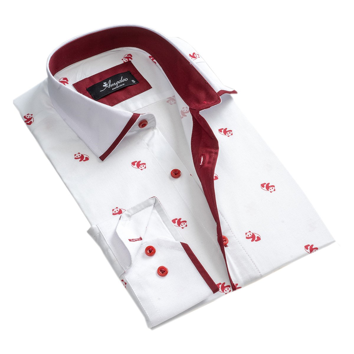 Burgundy Floral Print Slim Fit Shirt - Good Sixty