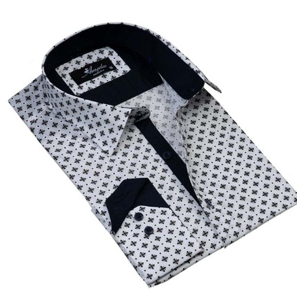 Greyish Mens Slim Fit Designer Dress Shirt - tailored Cotton Shirts for Work and Casual Wear - Amedeo Exclusive