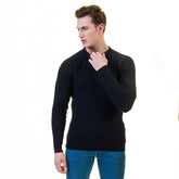 Black Check European Wool Luxury Zippered With Sweater Jacket Warm Winter Tailor Fit