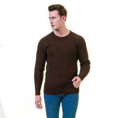 Dark Brown European Wool Luxury Zippered With Sweater Jacket Warm Winter Tailor Fit