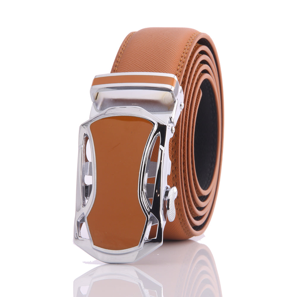 Amedeo Exclusive Men's Tan Belt Tan Buckle Genuine Leather - Amedeo Exclusive