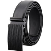 Amedeo Exclusive Men's Black Belt Black Buckle Leather - Amedeo Exclusive