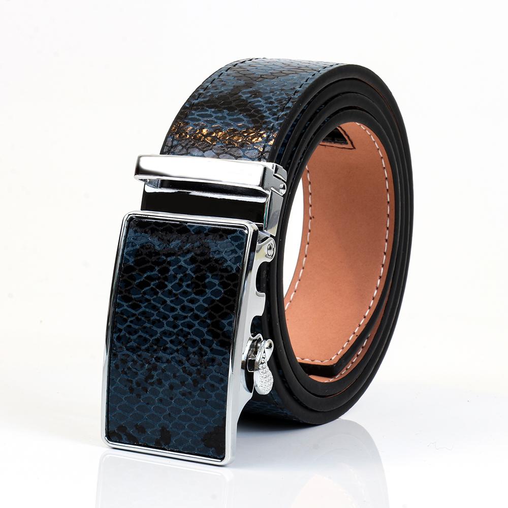 Hi-Tie 16 Colors Genuine Leather Mens Belts Automatic Buckles