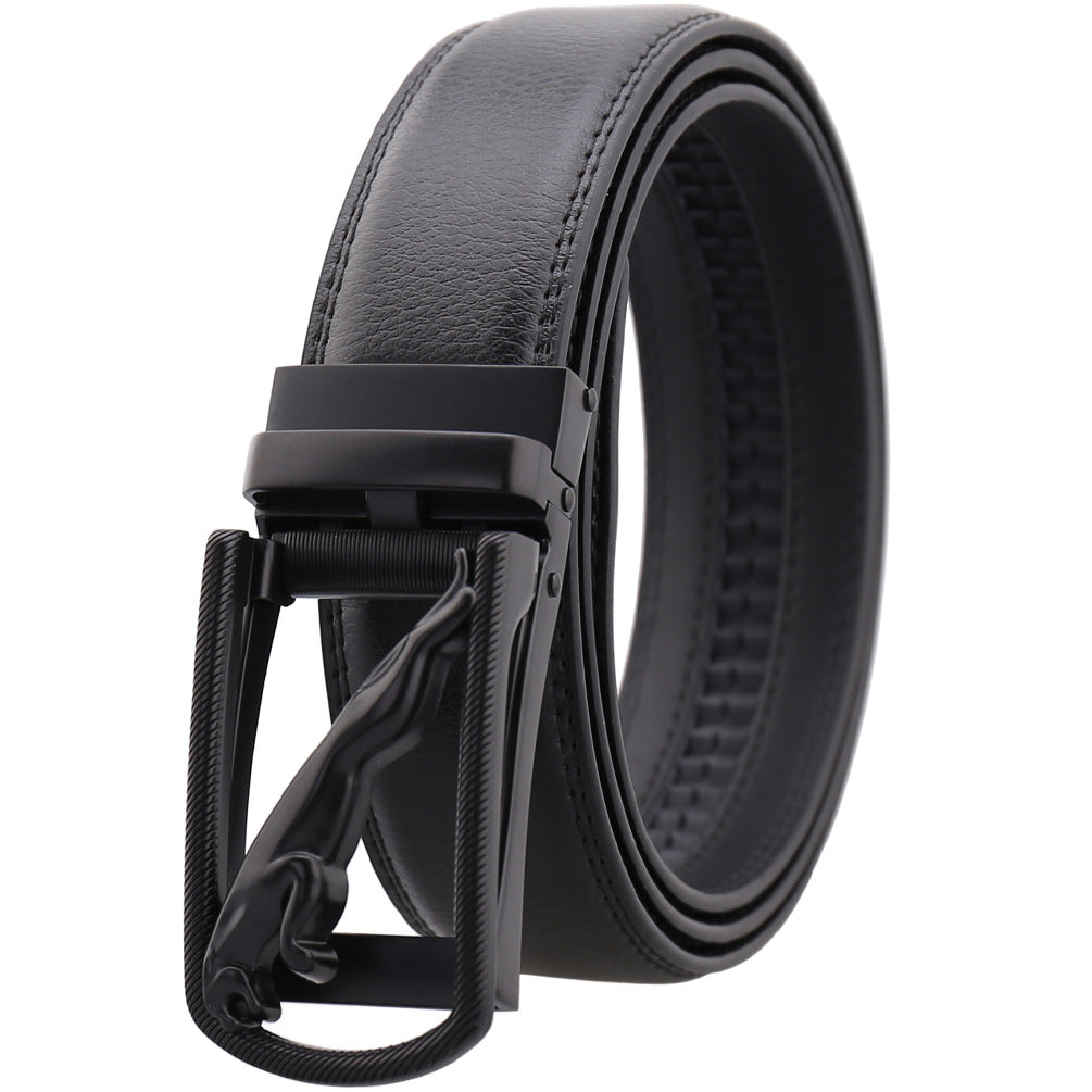 Mens Ratchet Belt Genuine Leather Belts For Men Adjustable Automatic Buckle