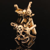 Mens Stainless Steel Gold Pirates Cufflinks for Shirt with Box - Hand Crafted Perfect Gift - Amedeo Exclusive