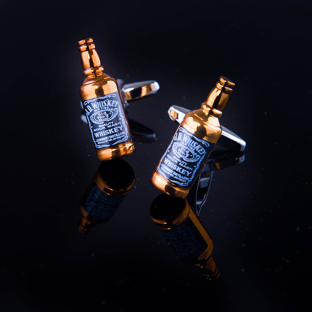 Men's Stainless Steel Whiskey Cufflinks with Box - Amedeo Exclusive