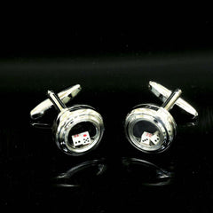 Men's Stainless Steel Functional Dice Cufflinks with Box - Amedeo Exclusive