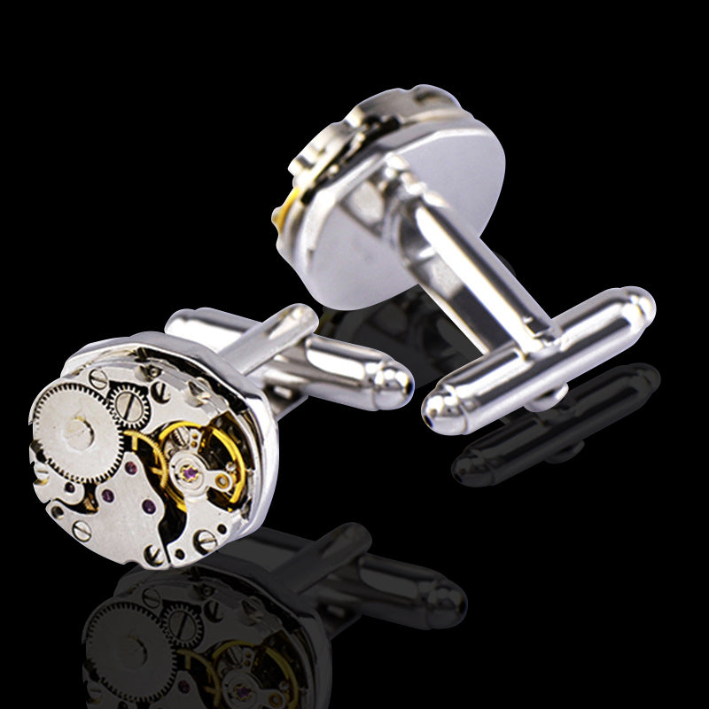 Men's Stainless Steel Functioning Movement Cufflinks with Box - Amedeo Exclusive