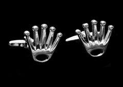 Silver Crowns Mens Stainless Steel Square Cufflinks for Shirt with Box - Hand Crafted Perfect Gift