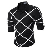 Men's Button down Tailor Fit Soft 100% Cotton Short Sleeve Dress Shirt Black Check casual And Formal - Amedeo Exclusive