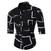 Men's Button down Tailor Fit Soft 100% Cotton Short Sleeve Dress Shirt Black casual And Formal - Amedeo Exclusive