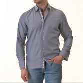 Grayish inside Floral Mens Slim Fit Designer French CuffShirt - tailored Cotton Shirts for Work and Casual Wear