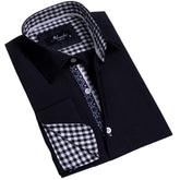 Mens Slim Fit French Cuff Shirts with Cufflink Holes - Casual and Formal