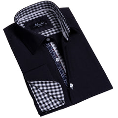 Mens Slim Fit French Cuff Shirts with Cufflink Holes - Casual and Formal