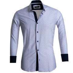 Off White Mens Slim Fit French Cuff Dress Shirts with Cufflink Holes - Casual and Formal - Amedeo Exclusive
