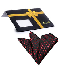 Men's Red Black Pocket Square Hanky Handkerchief - Amedeo Exclusive
