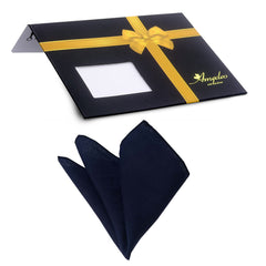 Men's Navy Blue Pocket Square Hanky Handkerchief - Amedeo Exclusive