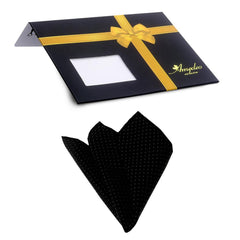 Men's Black white Pocket Square Hanky Handkerchief - Amedeo Exclusive