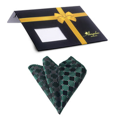 Men's Green Black Pocket Square Hanky Handkerchief - Amedeo Exclusive