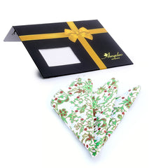 Men's Salmon & Blue Paisley Flowers Pocket Square Hanky Handkerchief - Amedeo Exclusive