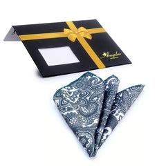 Pocket Dark Green & White Paisley Hanky Handkerchief - Amedeo Exclusive
