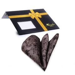 Men's Brown Paisley Pocket Square Hanky Handkerchief - Amedeo Exclusive