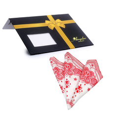 Men's Pink White Paisley Pocket Square Hanky Handkerchief - Amedeo Exclusive