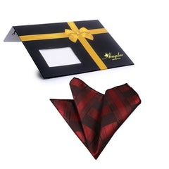 Men's Red Check Pocket Square Hanky Handkerchief - Amedeo Exclusive
