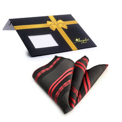 Men's Red Black Greek Squares Pocket Square Hanky Handkerchief - Amedeo Exclusive