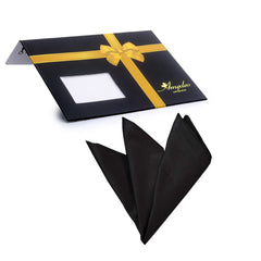 Men's Solid black Squares Pocket Square Hanky Handkerchief - Amedeo Exclusive
