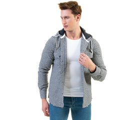 European Wool Luxury Zippered With Hoodie Sweater Jacket Warm Winter Tailor Fit