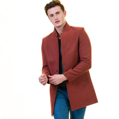 Men's European Maroon Wool Coat Jacket Tailor fit Fine Luxury Quality Work and Casual
